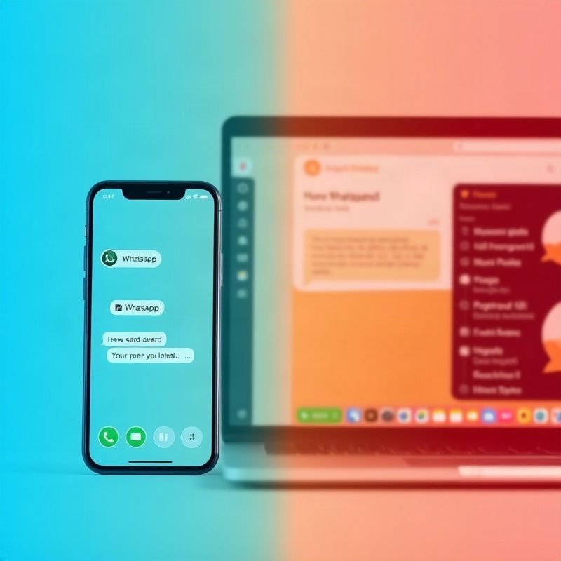 WhatsApp chat and web widget shown side by side