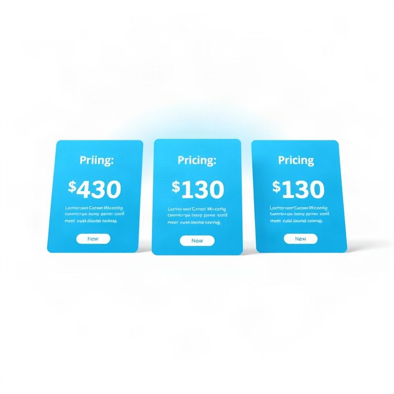 Three pricing cards on a light background